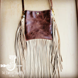 Small Crossbody Handbag w/ Gilded Cowboy Leather Full Fringe 507e