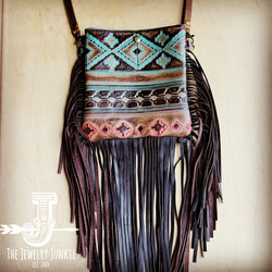 Small Crossbody Handbag w/ Santa Fe Leather Full Fringe 507d
