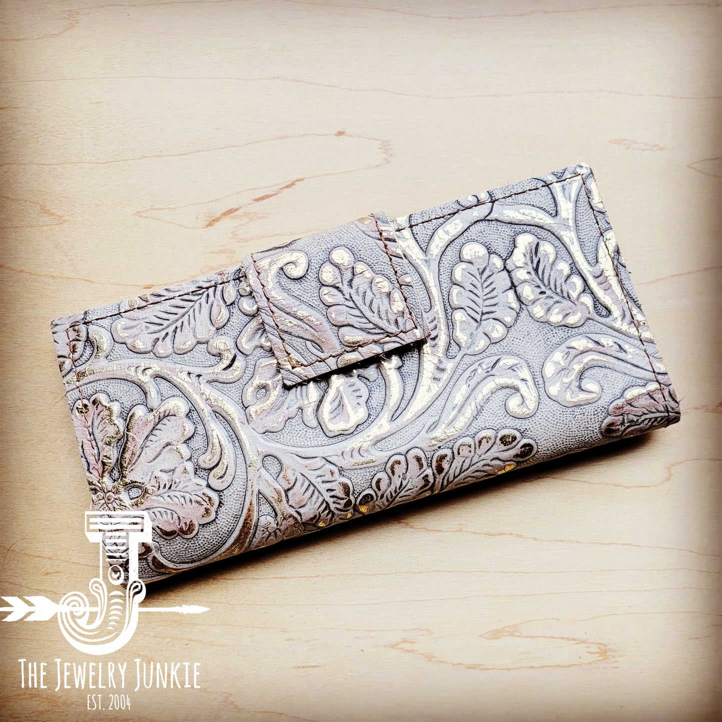 Embossed Leather Wallet in Gilded Cowboy w/ Snap 302M