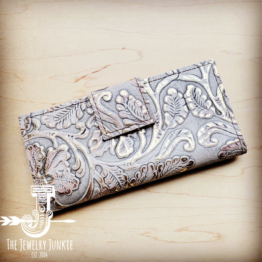 Embossed Leather Wallet in Gilded Cowboy w/ Snap 302M