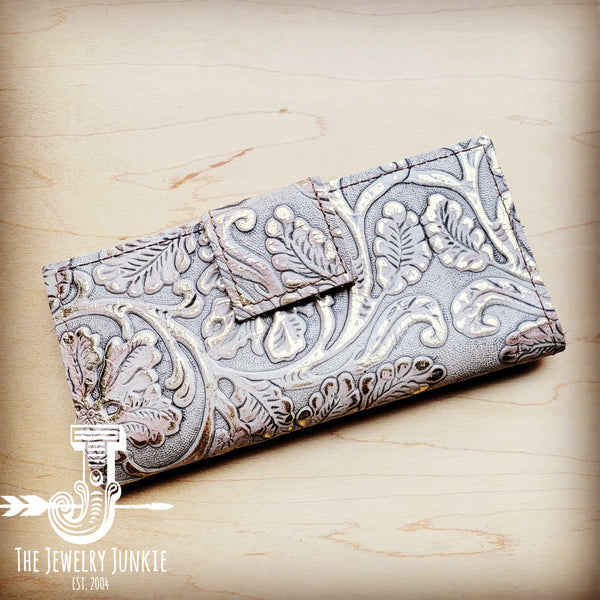 Embossed Leather Wallet in Gilded Cowboy w/ Snap 302M