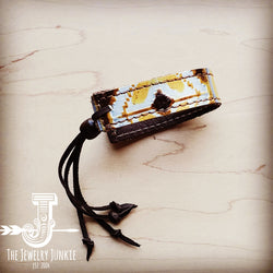 **Narrow Leather Cuff in  Yellow Navajo 003x