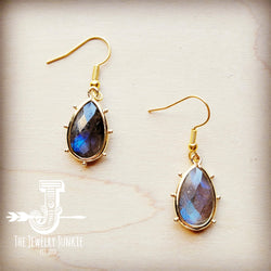 *Genuine Labradorite Teardrop Earrings 211s