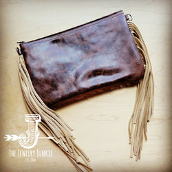 Hair on Hide Handbag w/ Oyster Paisley Accent & Fringe 508b