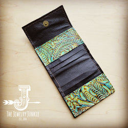 Arizona Tri-Fold Embossed Leather Wallet-Dallas Turquoise 303q