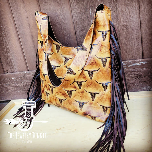 *Montana Leather Hobo Handbag in Brown Steerhead 508d