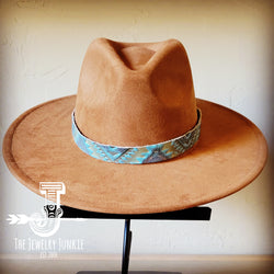 *Aztec Cyan Embossed Leather Hat Band Only 951k