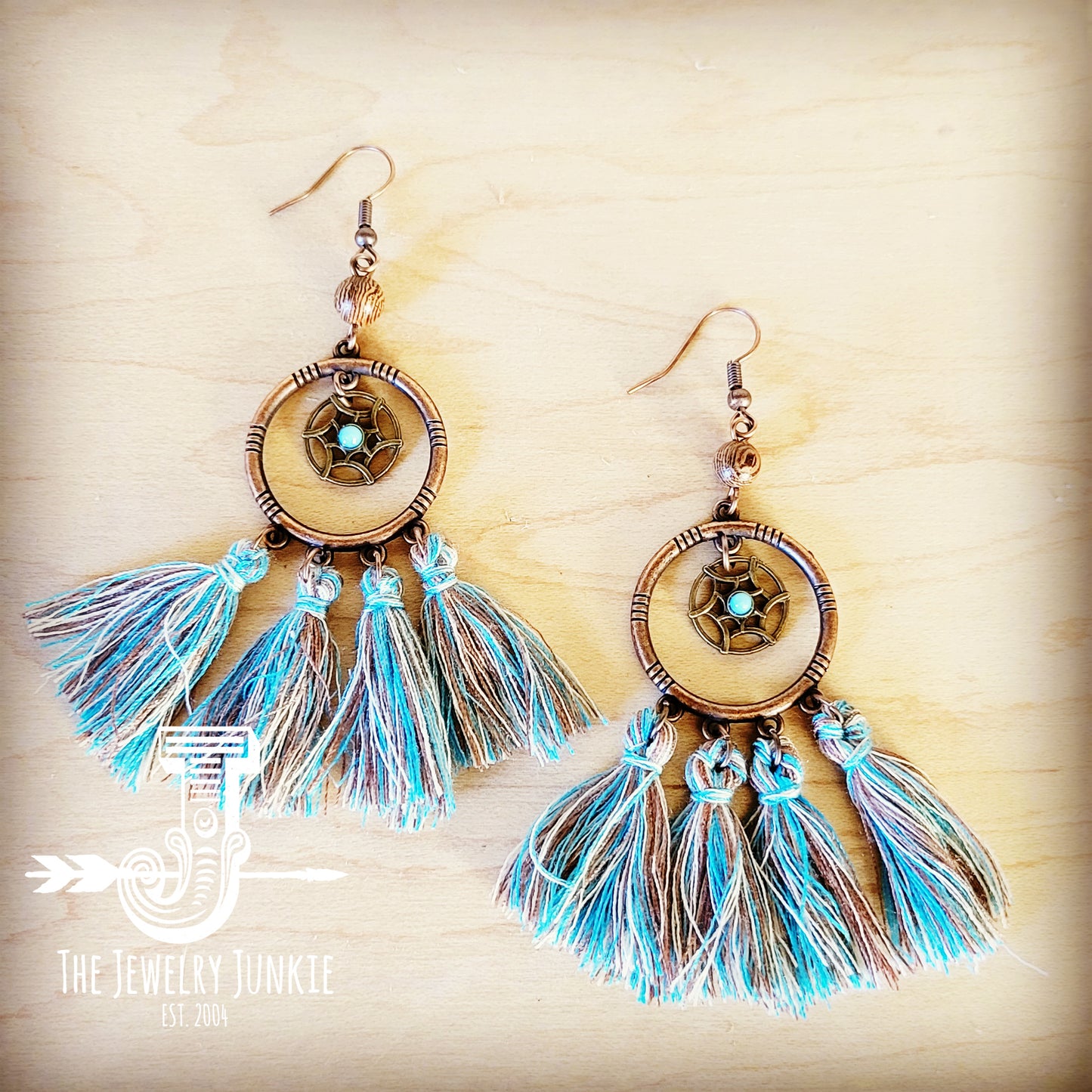Denim Blue Multi-Tassel Earrings 212t