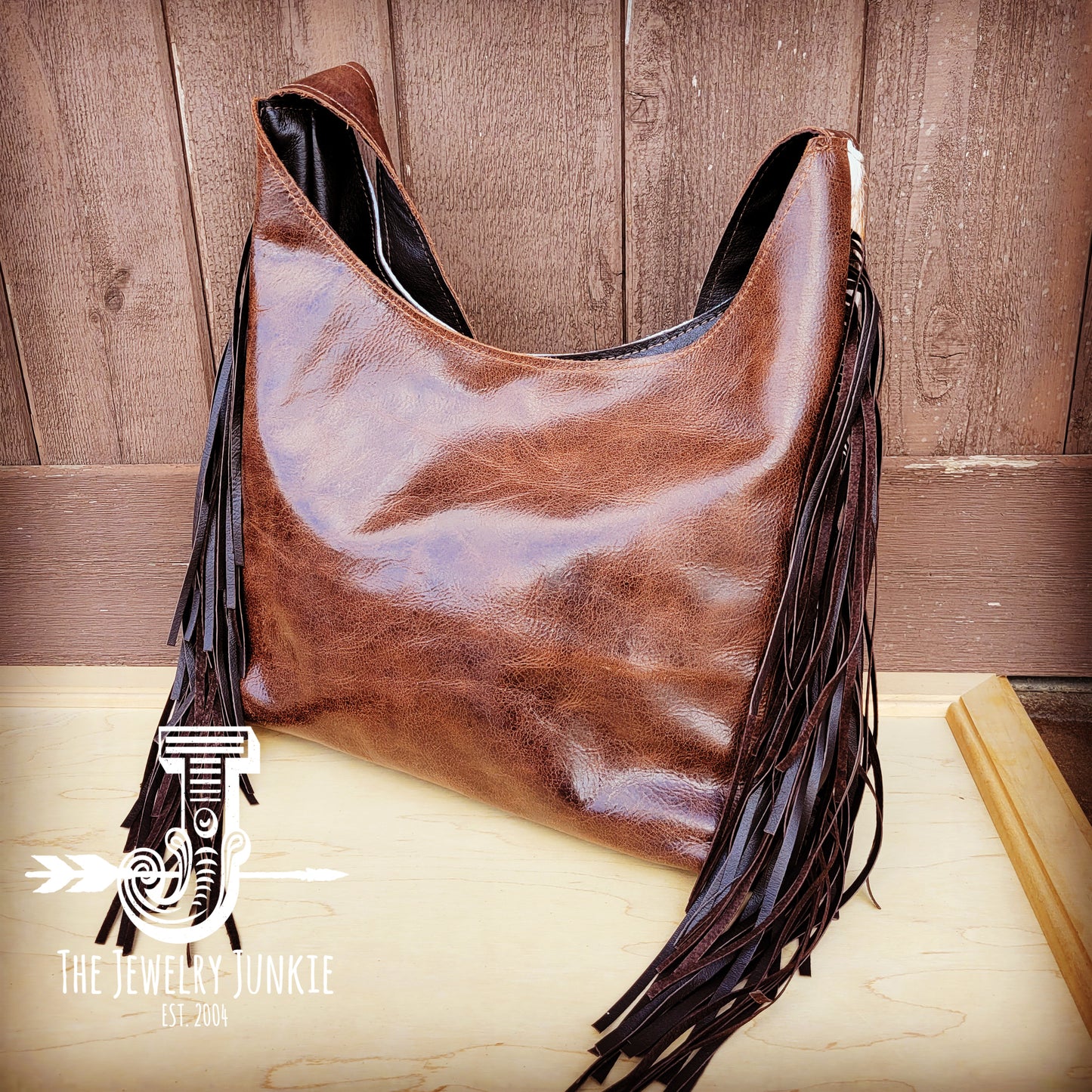 Montanta Leather Hobo Handbag Tan Brindle Hair-on-Hide 510b