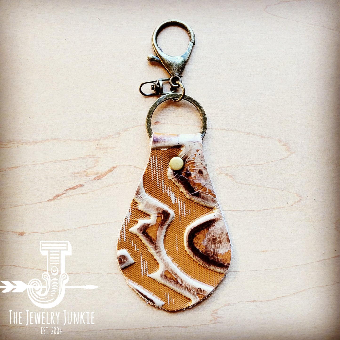 *Embossed Leather Key Chain - Sienna Laredo 702d