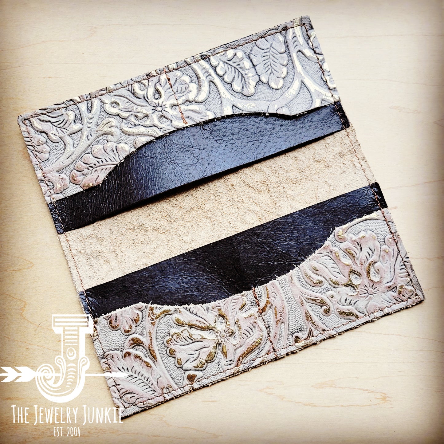Embossed Leather Wallet in Gilded Cowboy 302k