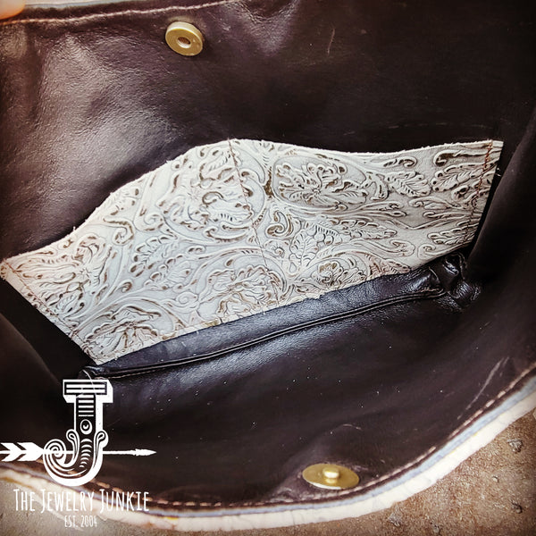Montana Leather Hobo Handbag in Gilded Cowboy & Fringe 507k