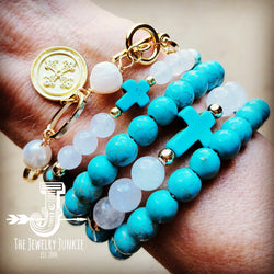 Bracelet Bar-Natural Jade and Hematite Beaded Stretch Bracelet
