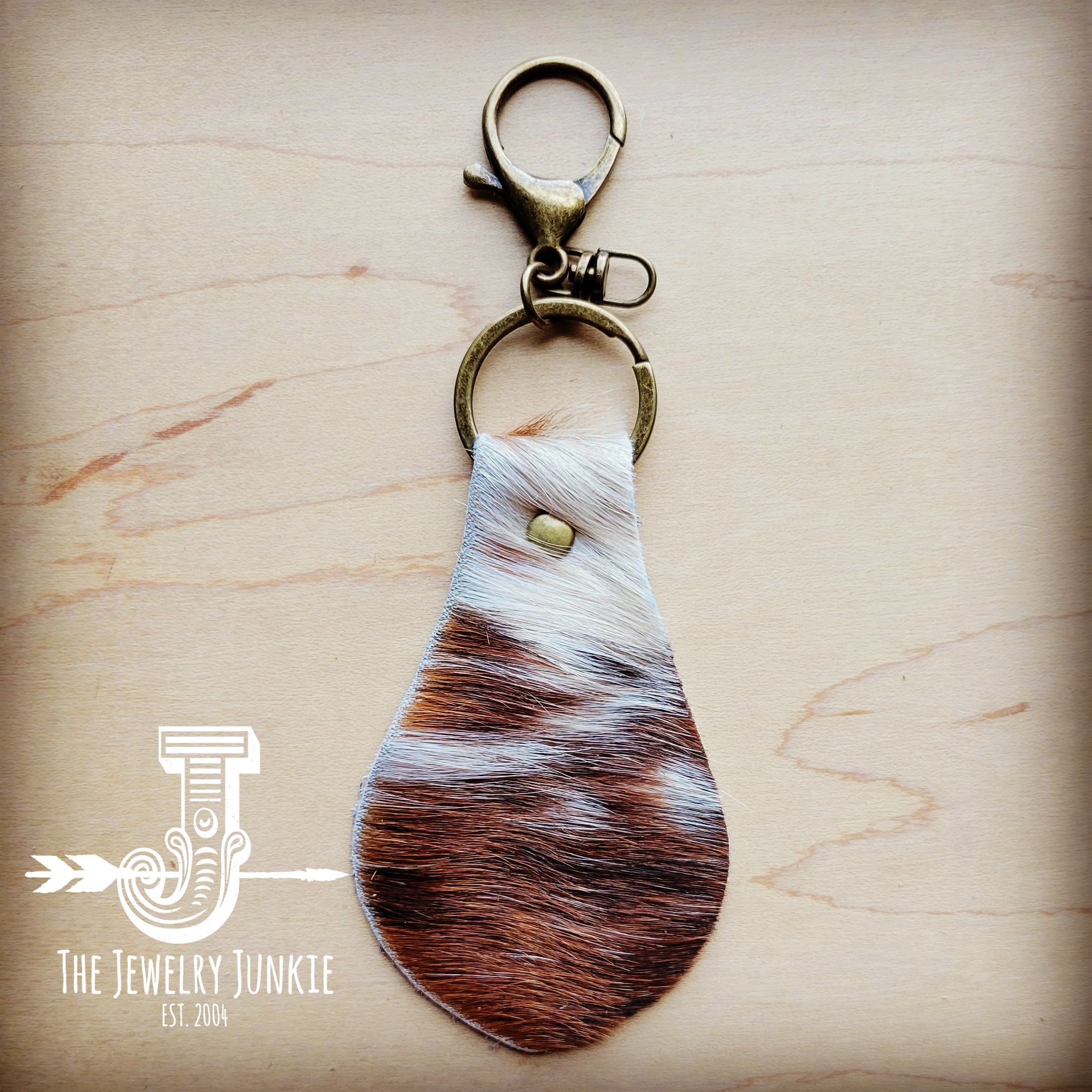 Leather Keychain-Brindle Cowhide