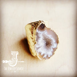 *Genuine Druzy Ring in Golden Setting 012y