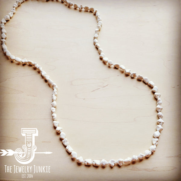 Boho Beaded Necklace w/ White Turquoise