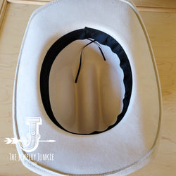 Boho Western Felt Hat w/ Choice of Leather Hat Band w/ Turquoise Slab-Brown 980h