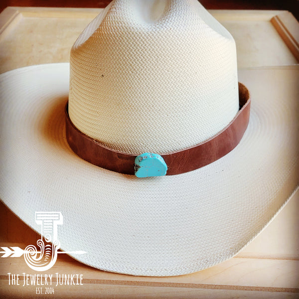 Brown Leather Hat Band Only w/ Turquoise Slab 950x
