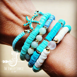 *Multiple Beaded & Woven Stretch Bracelet Set-Beachy 806z