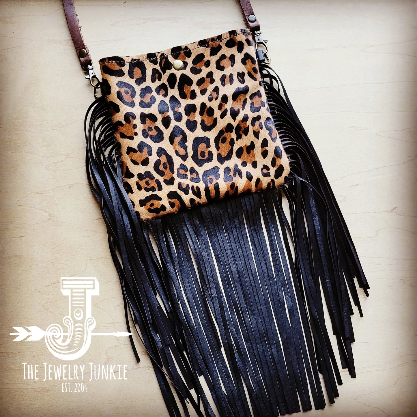 Cow Print Fringe Crossbody Purse