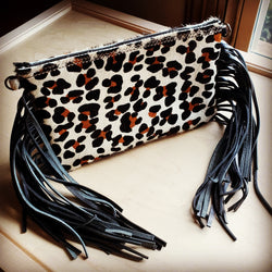 Leopard Hair-on-Hide Clutch Handbag 501b