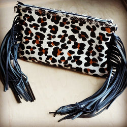 Leopard Hair-on-Hide Clutch Handbag 501b