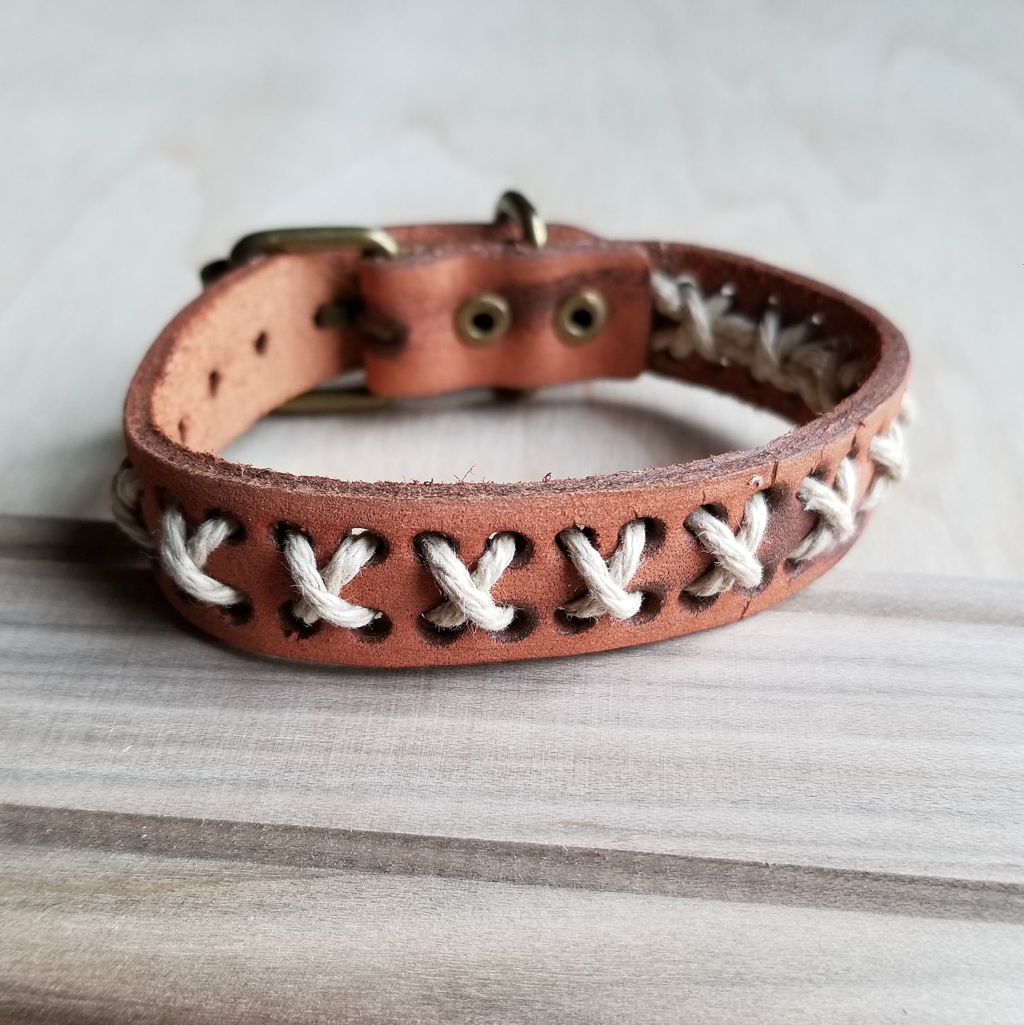 Vintage Woven Leather Cuff Bracelet X-Pattern 005B* - The Jewelry Junkie