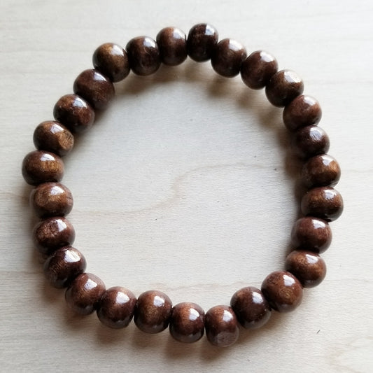 Bracelet Bar -Large Wood Beaded Stretch Bracelet 800o* - The Jewelry Junkie