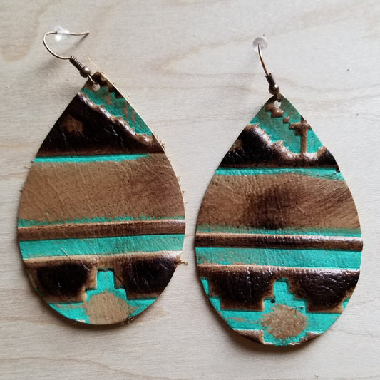 Leather Teardrop Earrings in Navajo 217n - The Jewelry Junkie