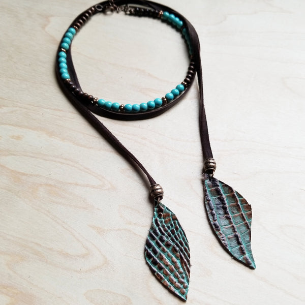 Blue Turquoise Choker Necklace 230G - The Jewelry Junkie