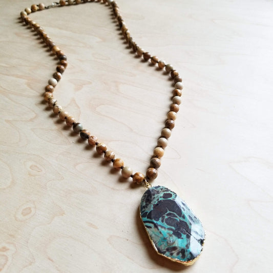 Boho & Mala | Long Tribal Stone Necklaces – Boho & Mala Jewellery