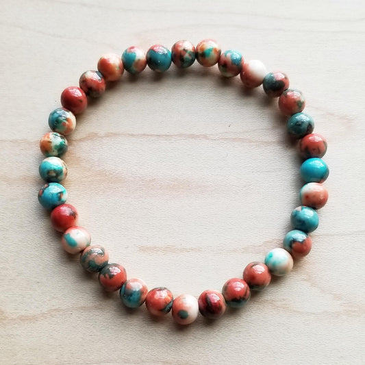 Multi-Colored Turquoise Stretch Bracelet