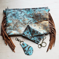 Sierra Credit Card Wallet-Turquoise Metallic 600g