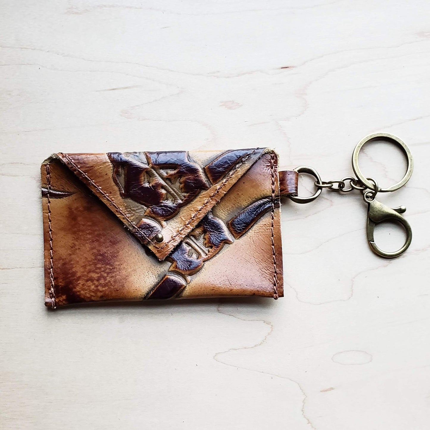 *Sierra Credit Card Wallet-Tan Steer Head 600k