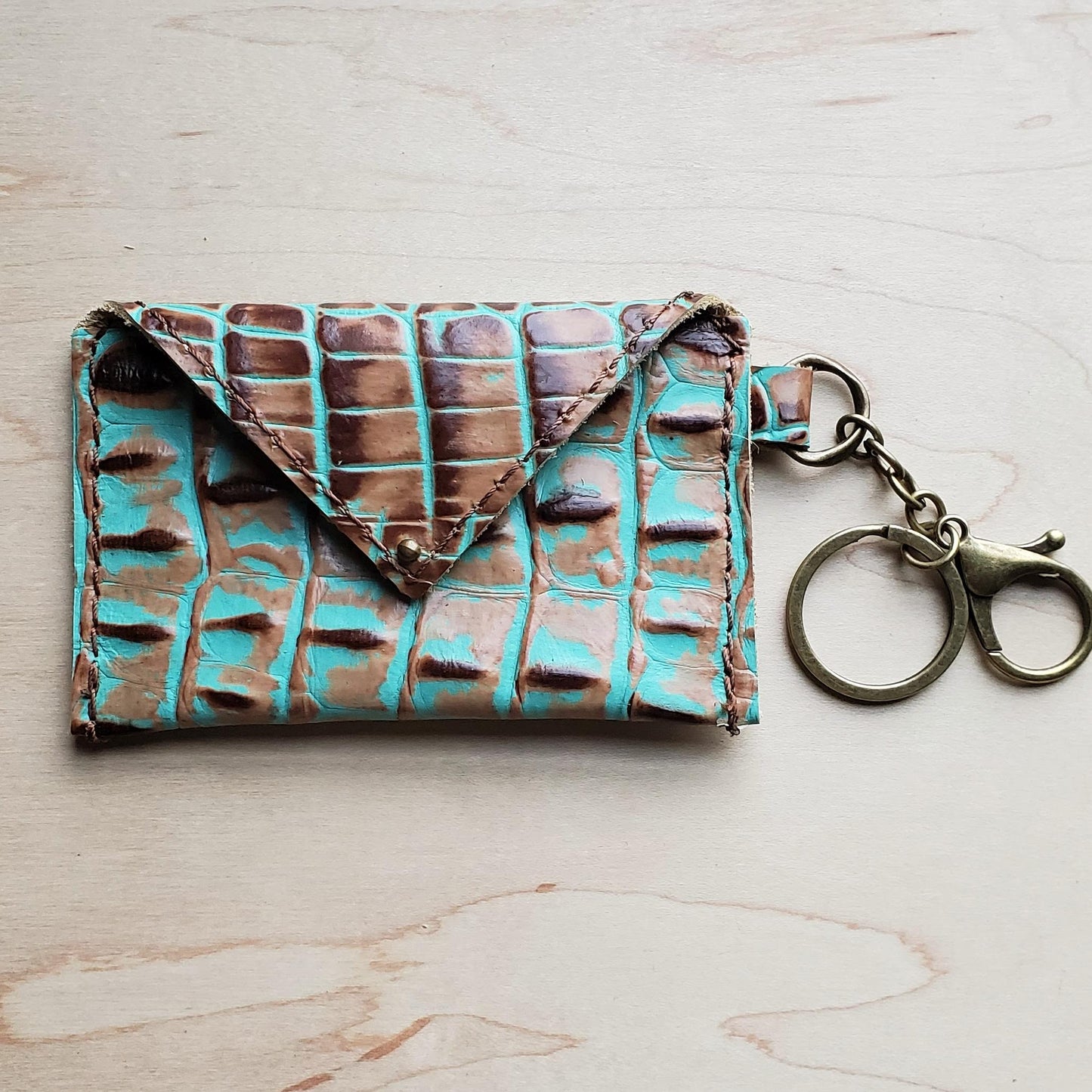 **Sierra Credit Card Wallet-Turquoise Gator 600L