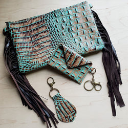 **Sierra Credit Card Wallet-Turquoise Gator 600L