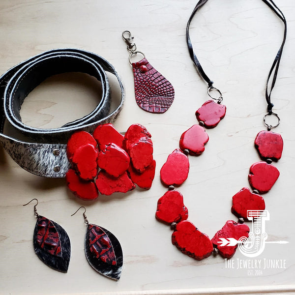 *Red Turquoise Slab Necklace 249x