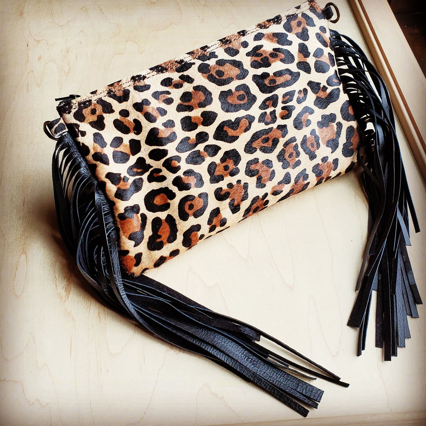 Leopard Hair-on-Hide Clutch Handbag 501b