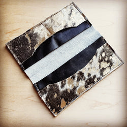 Hair-on-Hide Leather Wallet-Mixed Metallic 300v