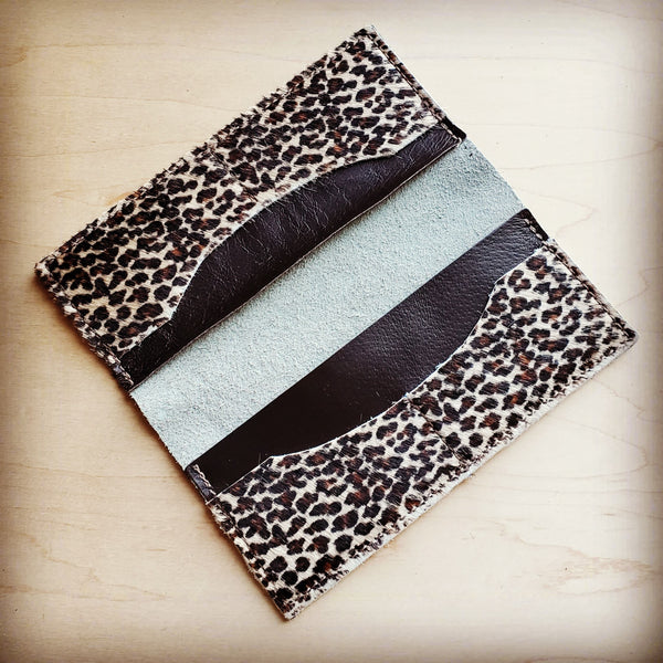 **Hair-on-Hide Leather Wallet-Mini Leopard 300r
