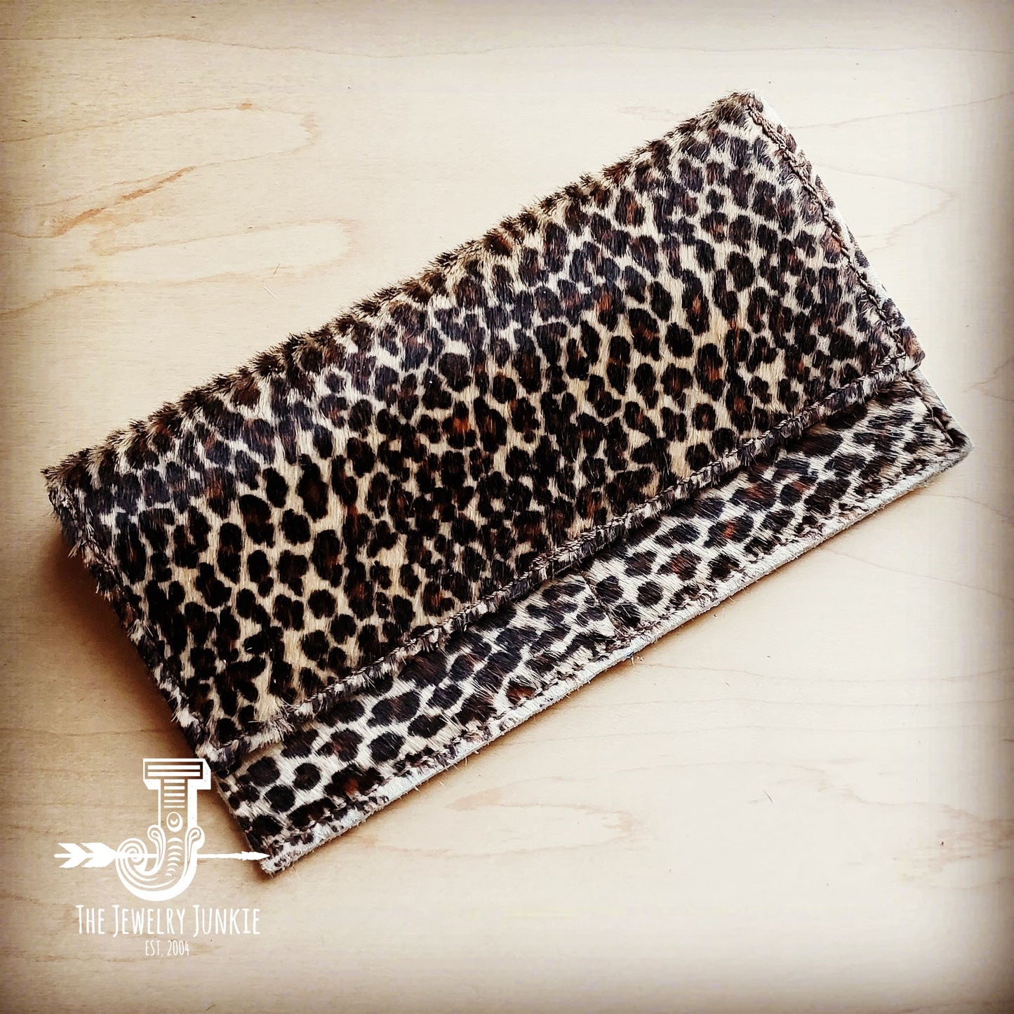 **Hair-on-Hide Leather Wallet-Mini Leopard 300r