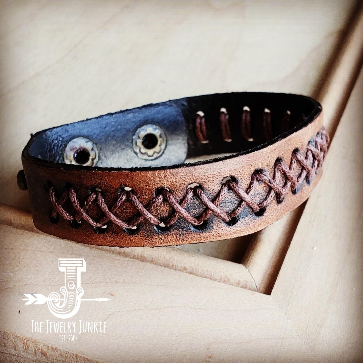 woven leather cuff