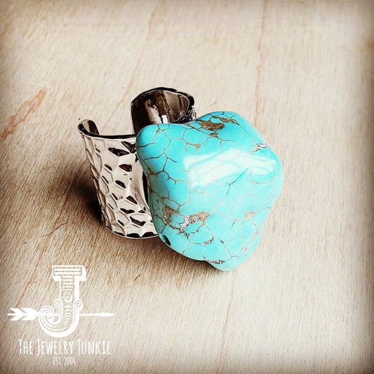 Turquoise Chunk on Cuff Ring  012o