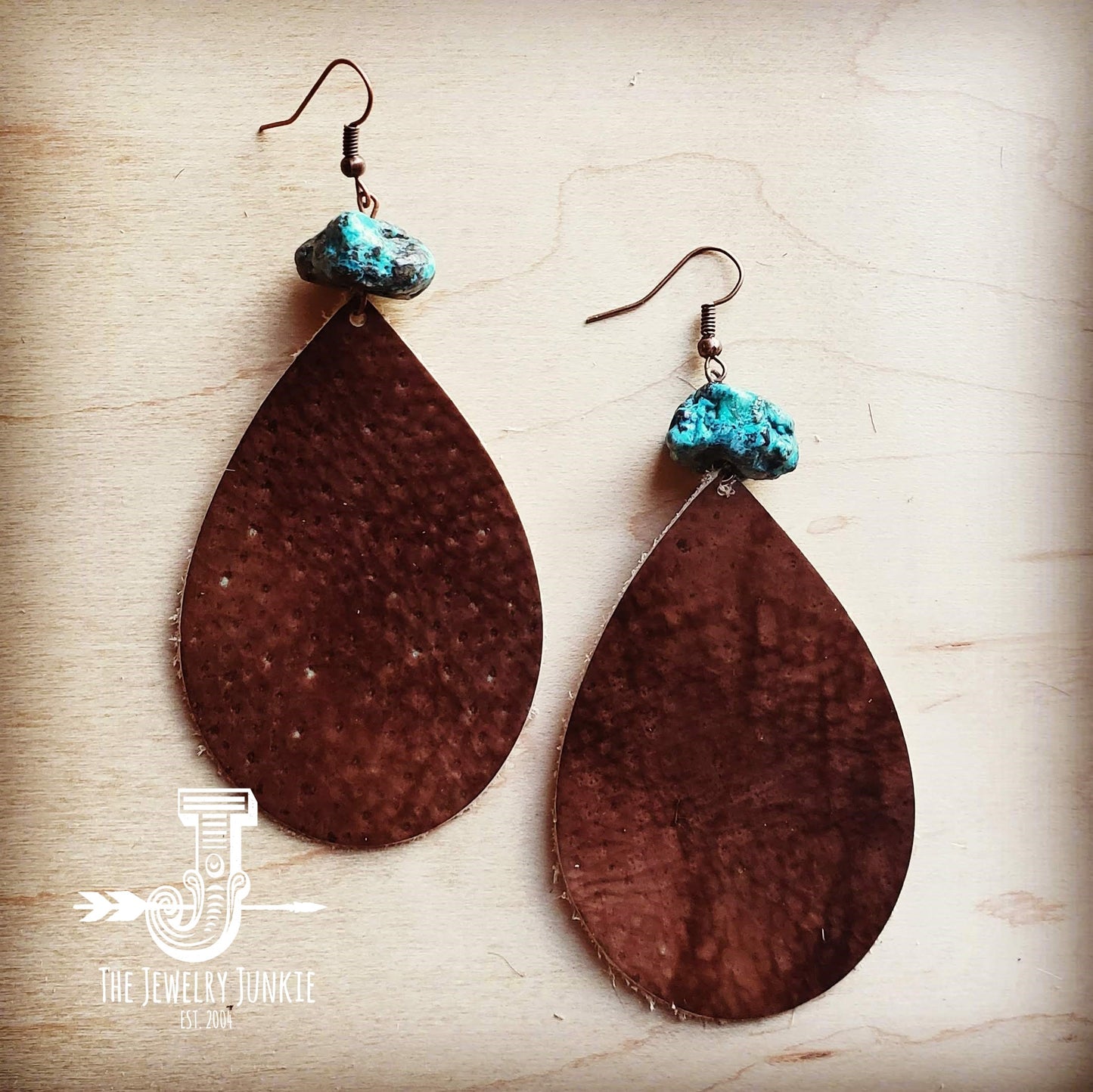 Australian Made Jewellery - Leather Teardrop Earrings Orange Tan - Bits of  Australia