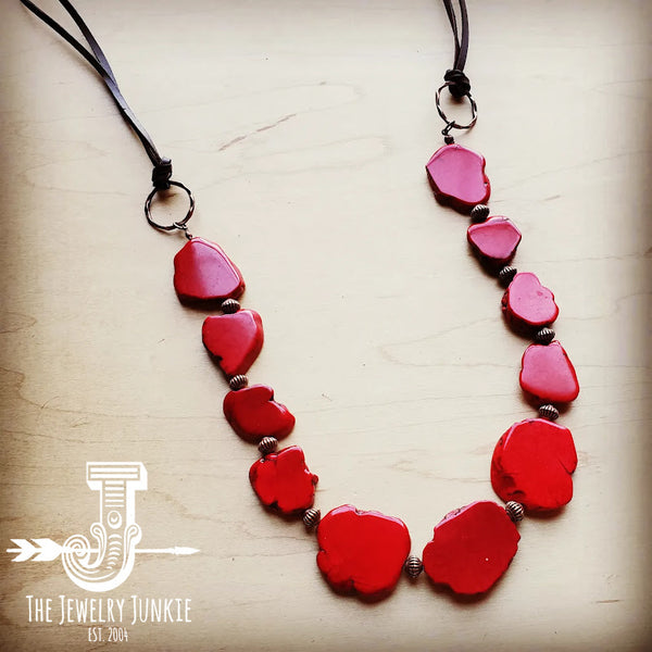 *Red Turquoise Slab Necklace 249x