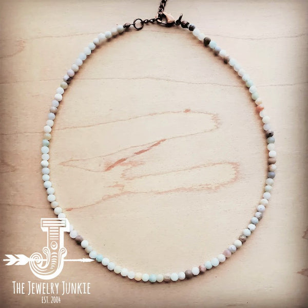 amazonite collar length beaded necklace 252m