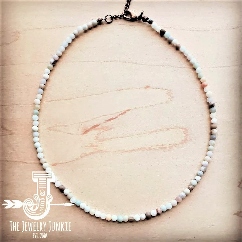 amazonite collar length beaded necklace 252m