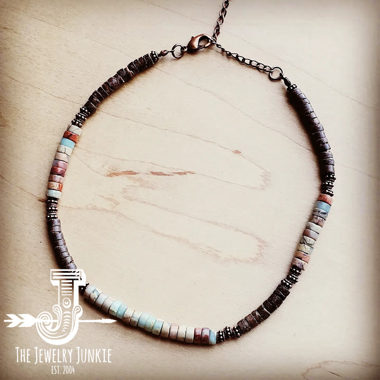 aqua beaded necklace