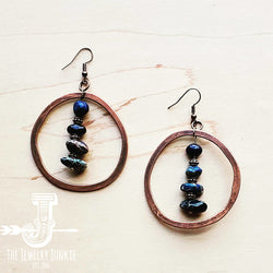 *Copper Hoop Earrings w/ Blue Lapis and Copper 201s