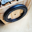 Embossed Leather Earring With Wood Rotating Display
